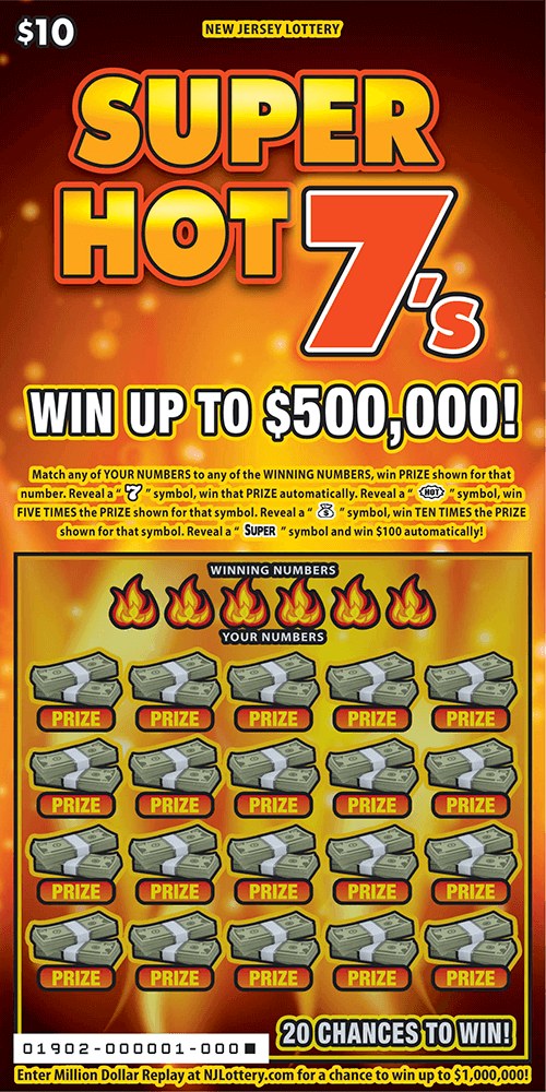 Super Hot 7's New Jersey scratch-off ticket