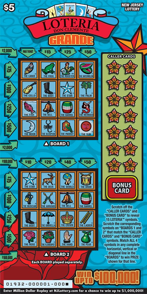 Loteria Grande New Jersey scratch-off ticket