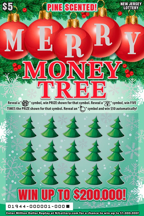 Merry Money Tree New Jersey scratch-off ticket