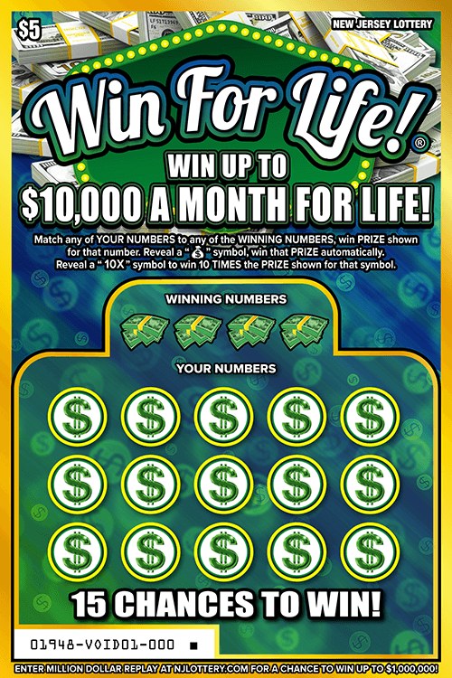 Win For Life! New Jersey scratch-off ticket