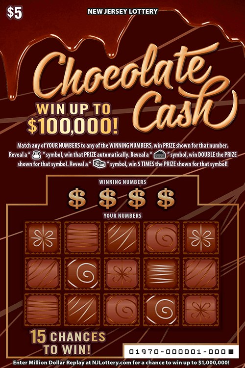 Chocolate Cash New Jersey scratch-off ticket
