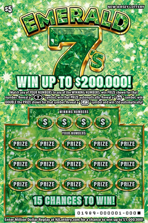 Emerald 7's New Jersey scratch-off ticket