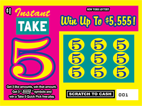 Instant Take 5 New York scratch-off ticket
