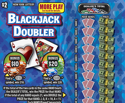Blackjack Doubler New York scratch-off ticket