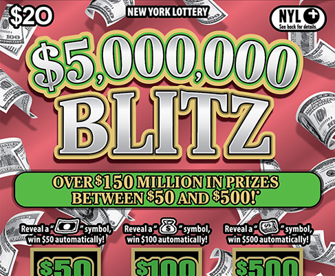 $5,000,000 Blitz New York scratch-off ticket