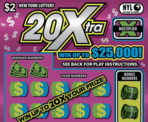 20XTRA New York scratch-off ticket
