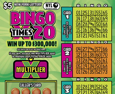 Bingo Times 20 New York scratch-off ticket