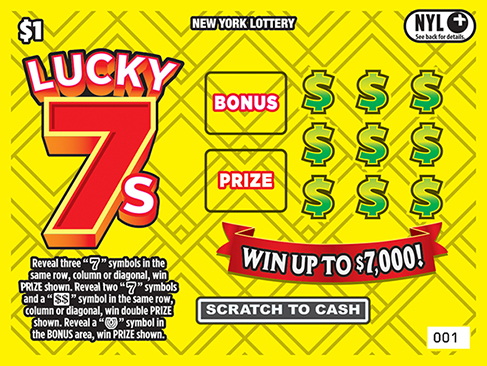 Lucky 7S New York scratch-off ticket