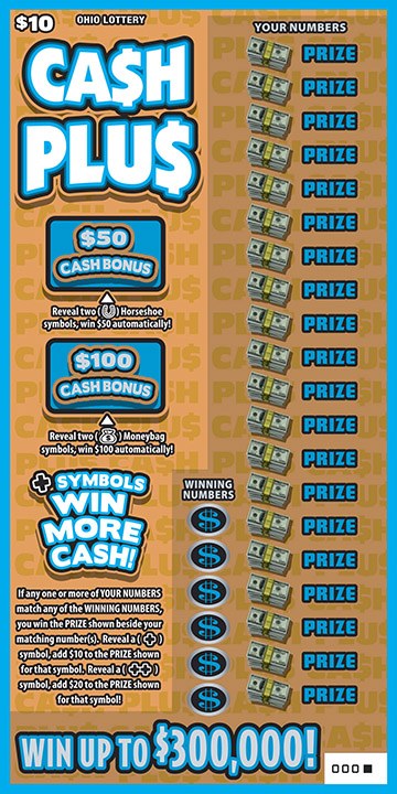 Cash Plus Ohio scratch-off ticket