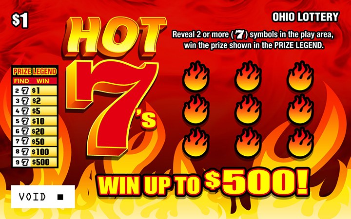 Hot 7s Ohio scratch-off ticket
