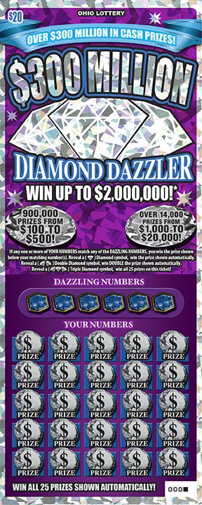 $300 Million Diamond Dazzler Ohio scratch-off ticket