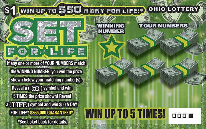 Set For Life Ohio scratch-off ticket