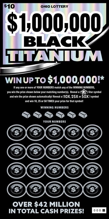 $1,000,000 Black Titanium Ohio scratch-off ticket
