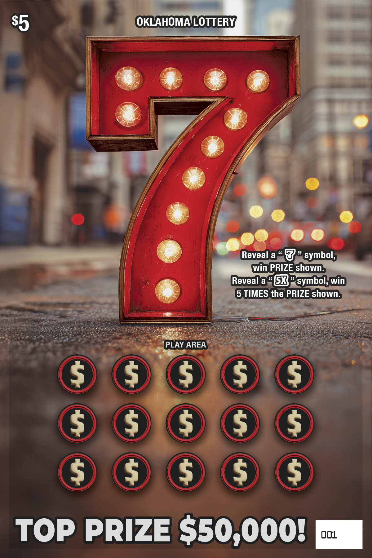 7 Oklahoma scratch-off ticket