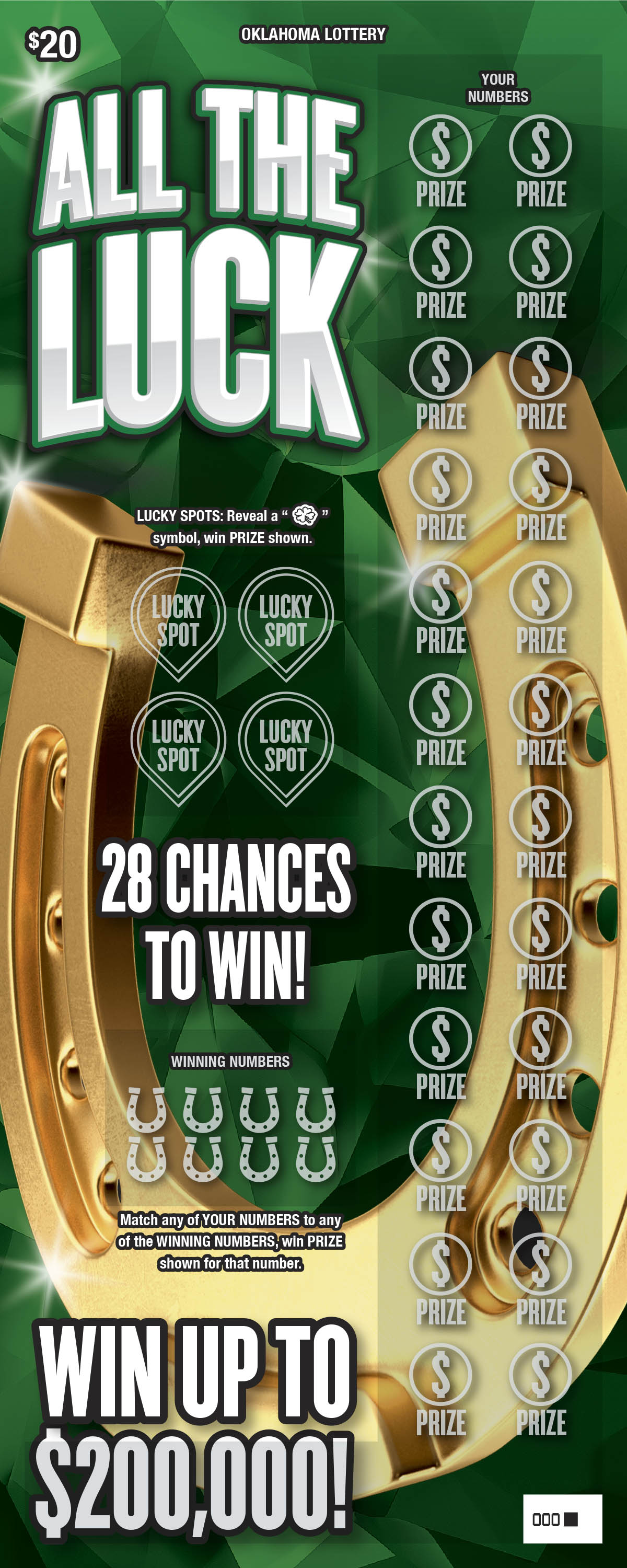 All The Luck Oklahoma scratch-off ticket
