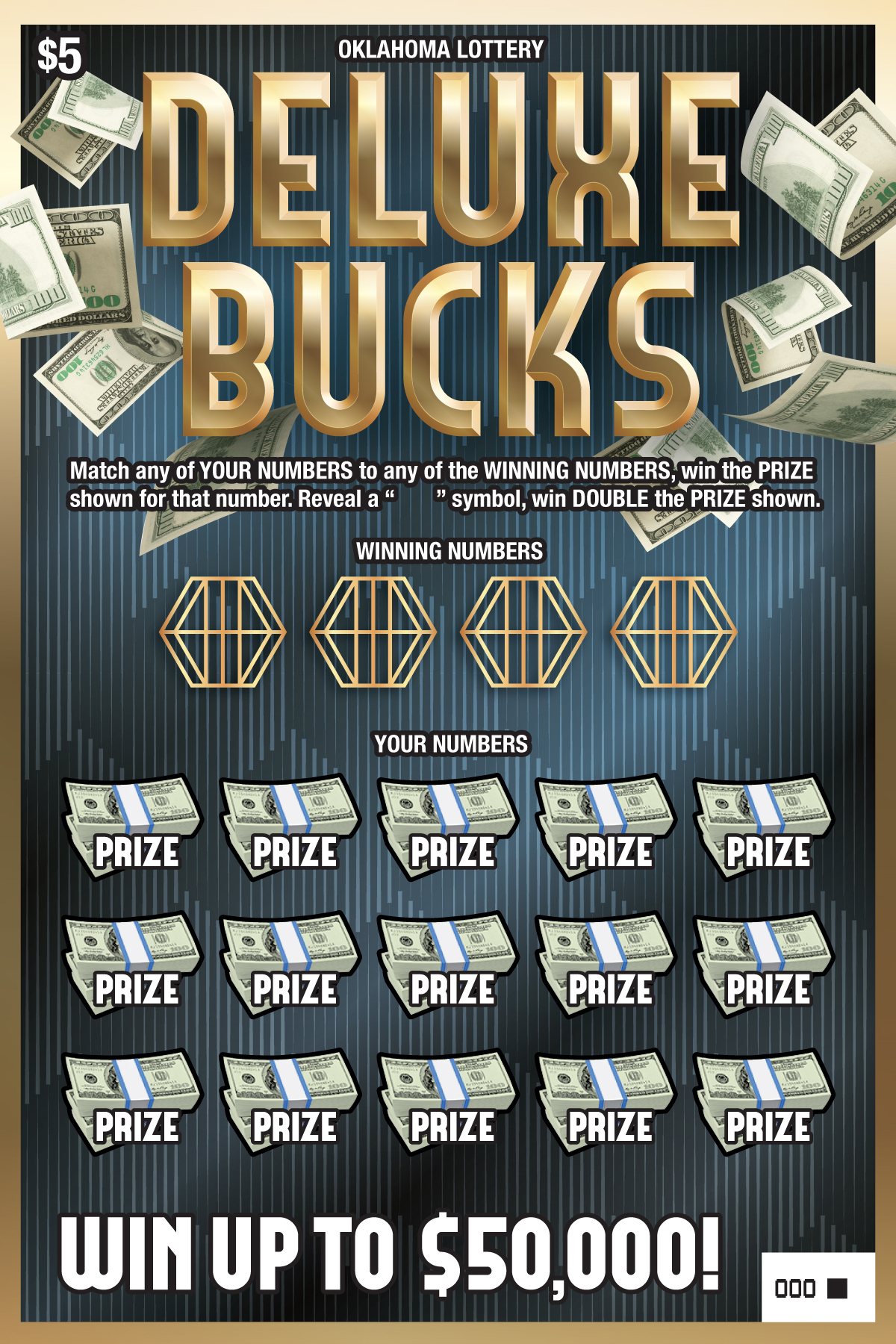 Deluxe Bucks Oklahoma scratch-off ticket