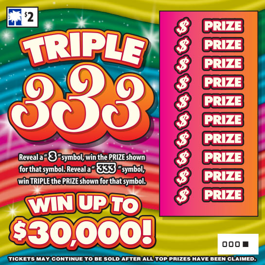 Triple 333 South Carolina scratch-off ticket