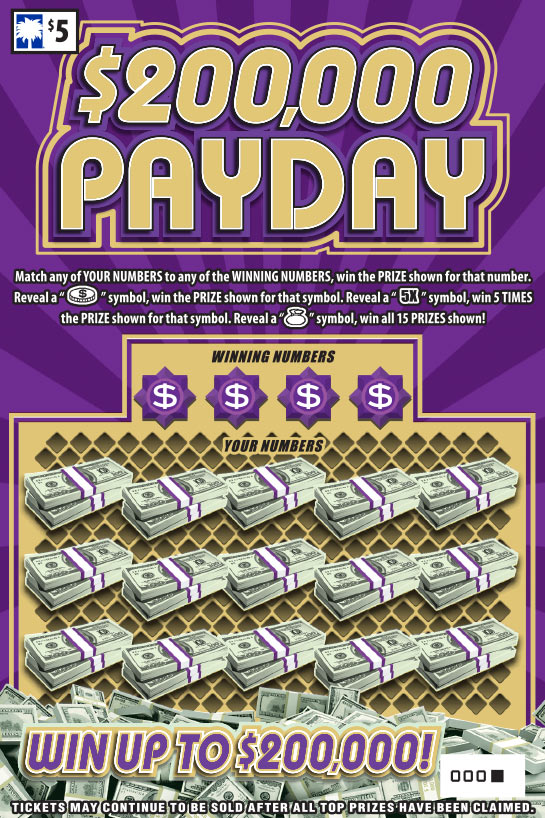 $200,000 Payday South Carolina scratch-off ticket