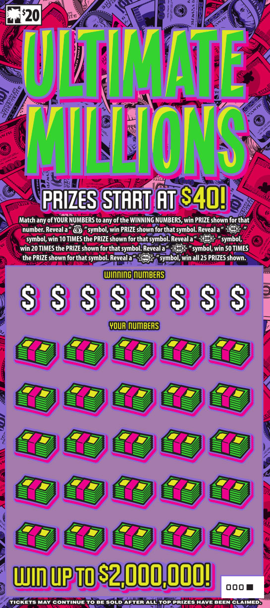 Ultimate Millions South Carolina scratch-off ticket