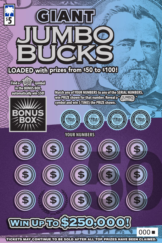 Giant Jumbo Bucks South Carolina scratch-off ticket