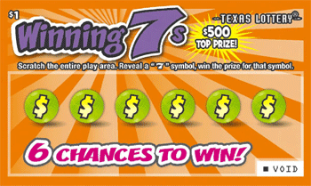 Winning 7s Texas scratch-off ticket