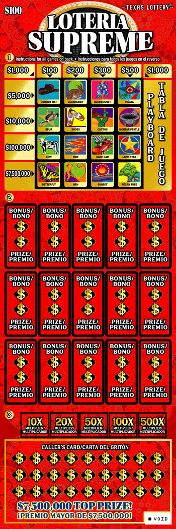 Loteria Supreme Texas scratch-off ticket