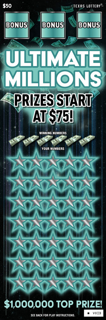 Ultimate Millions Texas scratch-off ticket