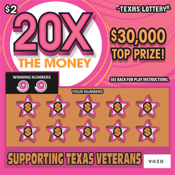 20X The Money Texas scratch-off ticket