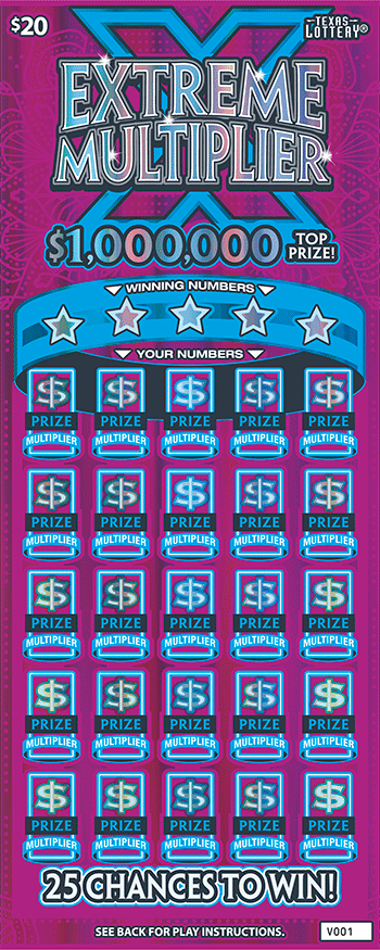 Extreme Multiplier Texas scratch-off ticket