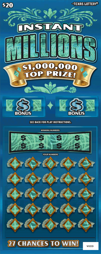 Instant Millions Texas scratch-off ticket