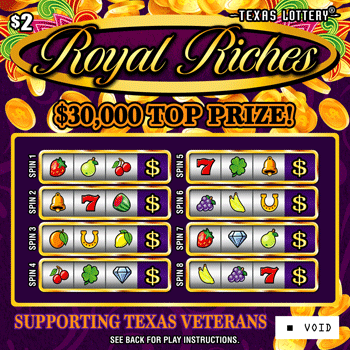 Royal Riches Texas scratch-off ticket