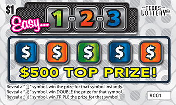 Easy...1-2-3 Texas scratch-off ticket