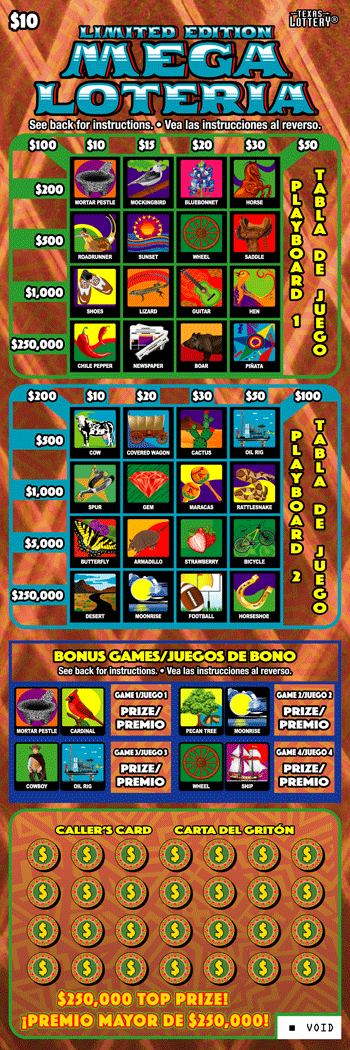 Limited Edition Mega Loteria Texas scratch-off ticket