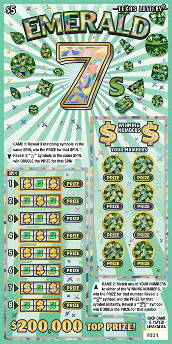 Emerald 7s Texas scratch-off ticket