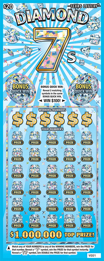 Diamond 7s Texas scratch-off ticket