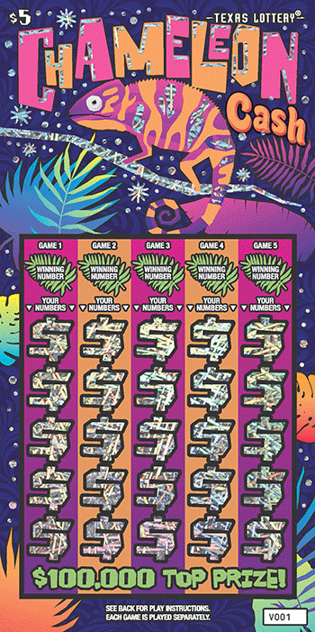 Chameleon Cash Texas scratch-off ticket