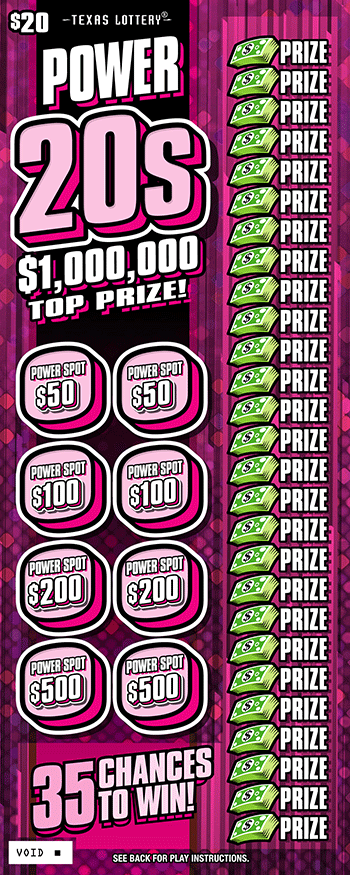 Power 20s Texas scratch-off ticket