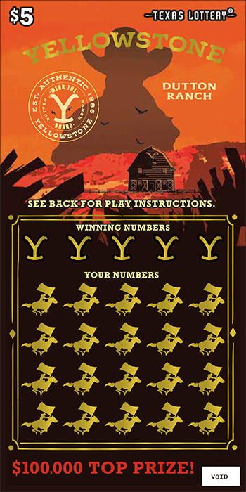 Yellowstone Texas scratch-off ticket