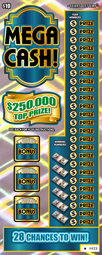 Mega Cash! Texas scratch-off ticket