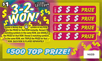 3-2-Won! Texas scratch-off ticket