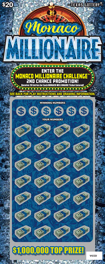 Monaco Millionaire Texas scratch-off ticket