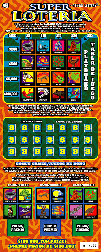 Super Loteria Texas scratch-off ticket