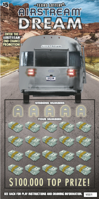 Airstream® Dream Texas scratch-off ticket