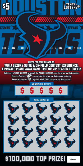 Houston Texans Texas scratch-off ticket