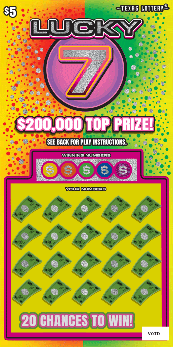 Lucky 7 Texas scratch-off ticket