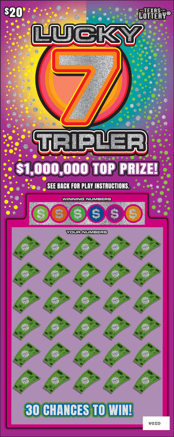 Lucky 7 Tripler Texas scratch-off ticket