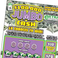 $100,000 Jumbo Cash Virginia scratch-off ticket