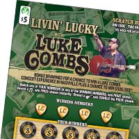 Livin Lucky With Luke Combs Virginia scratch-off ticket