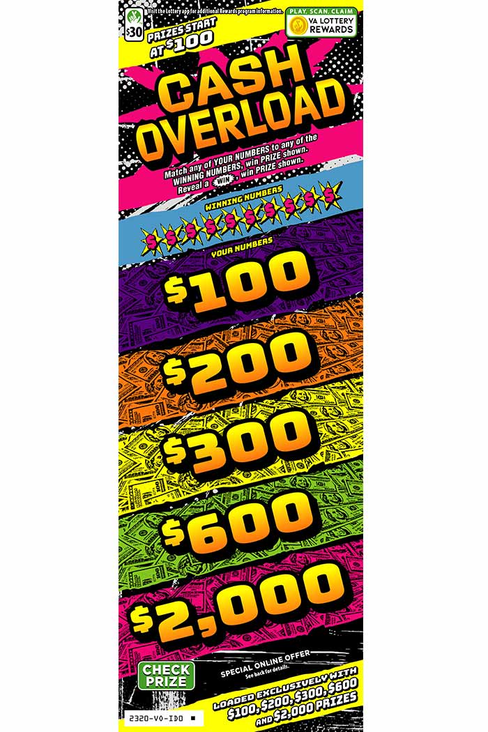 Cash Overload Virginia scratch-off ticket