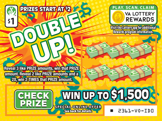 Double Up! Virginia scratch-off ticket